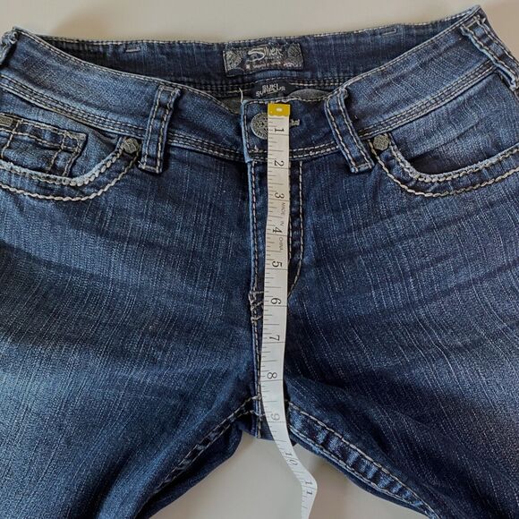 Silver Suki Surplus Jeans Flap Pocket Bootcut Women Sz 30 Mid Rise Embroidered - Picture 13 of 14